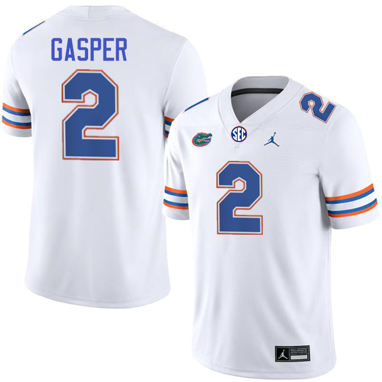 Chad Gasper Florida Jersey,Florida Gators #2 Chad Gasper Uniforms,Jersey Youth-White